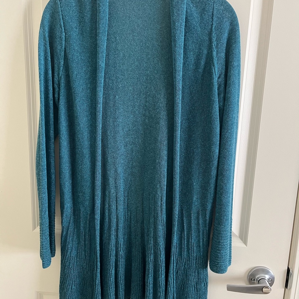 NIC+ZOE Teal Open Front Cardigan